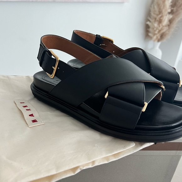 Marni Black Fussbett sandals size 37.5 - Picture 5 of 6